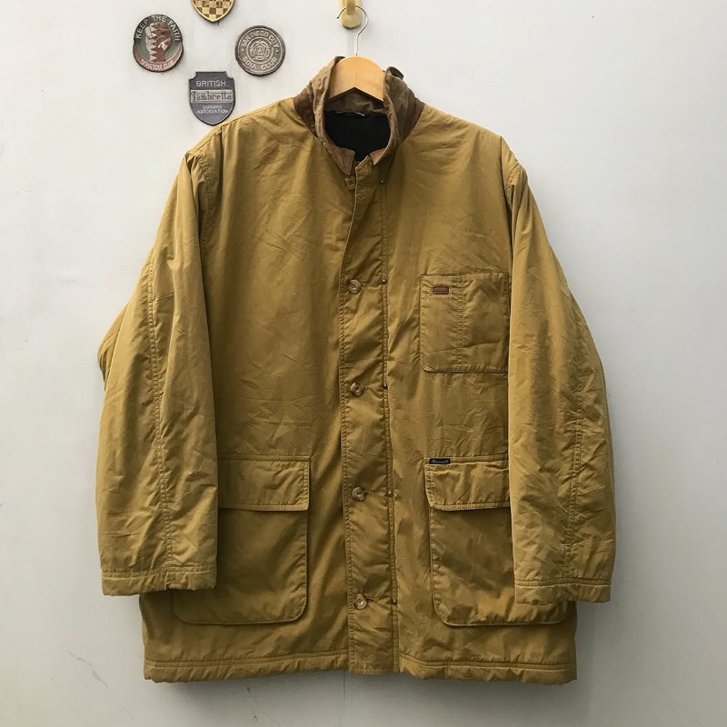 Vintage Faconnable hunting jacket Big Pocket  Full Zip mustard colorway design by albert Goldberg Ma