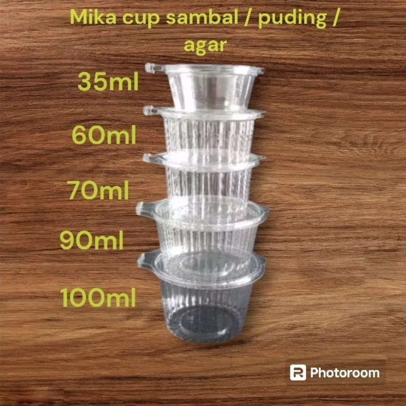 NS Mika Cup Pudding isi 50pcs Tutup sambung / Mika cup Sambal / saos + Tutup Sambung / Mika cup jasu