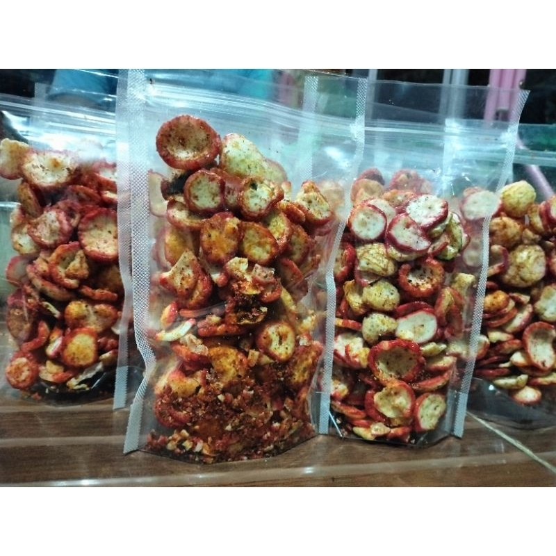 

kerupuk seblak pedas nampol berat 100gr serba Rp.6000