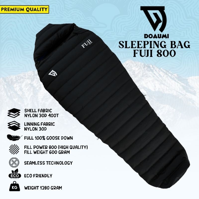 SLEEPING BAG BULU ANGSA DOAUMI FUJI 800 ULTRALIGHT GOOSE DOWN KANTONG TIDUR GUNUNG OUTDOOR HIKING CA