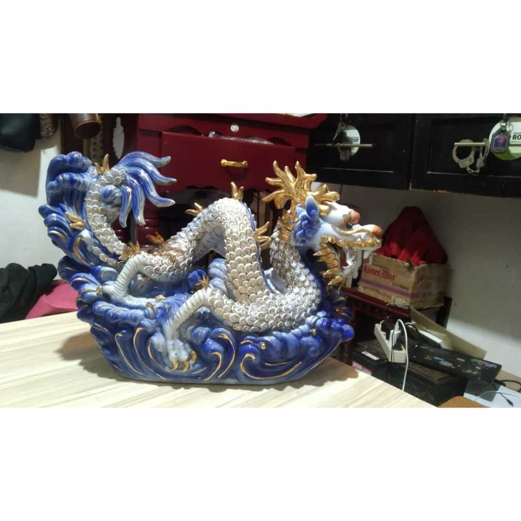 Patung Keramik Naga Kuno Jadul Antik