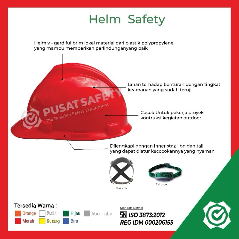 Helm safety MSA Vgard Lokal Standar SNI