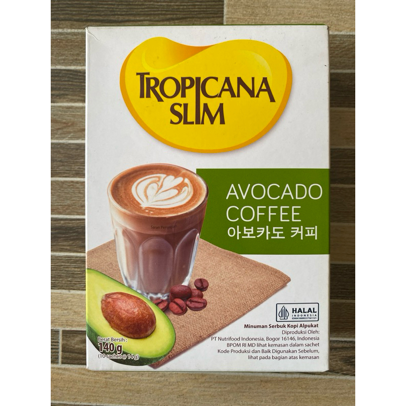 

❤️ Tropicana Slim Avocado Coffee - 1 Box isi 10 Sachet 14gr ( Kopi Susu Tanpa Gula Pasir ) [ EXP 18 Mei 2026 ] ❤️