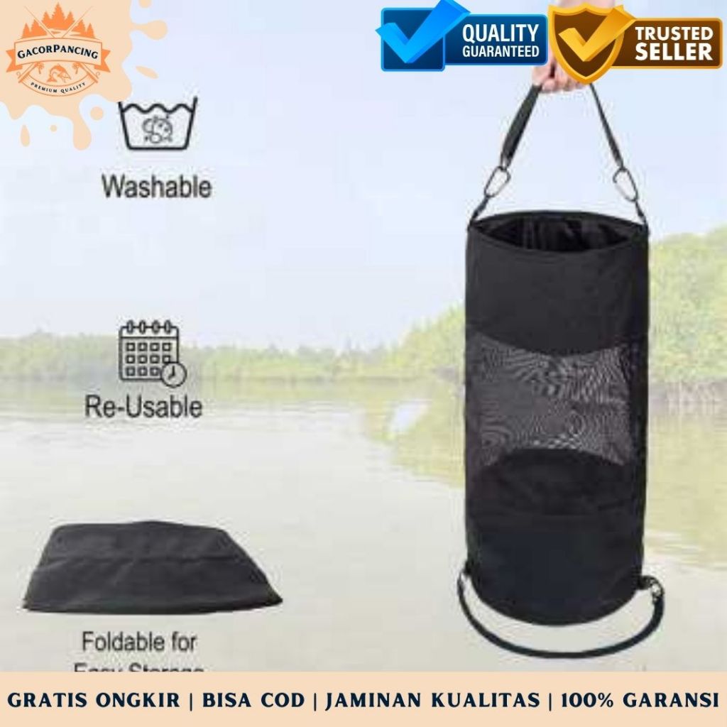 [GP] COD Tas Mancing Tempat Tangkapan Ikan Portable Drawstring Fishing Bag Reusable - MM58 Bisa Dicu