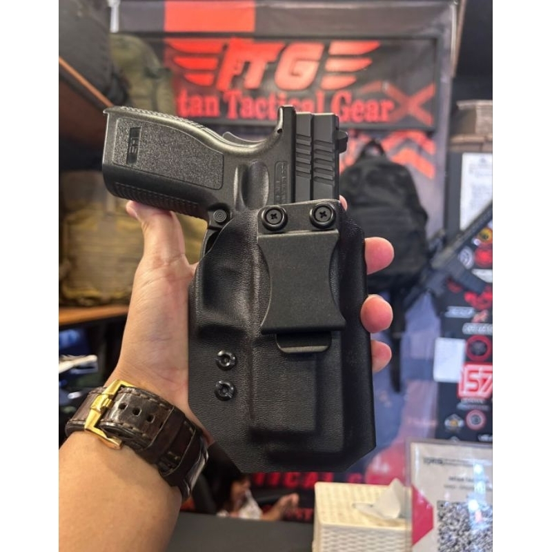 Holster Dalam IWB untuk HS dan Glock 17 Bahan Kydek Hitam