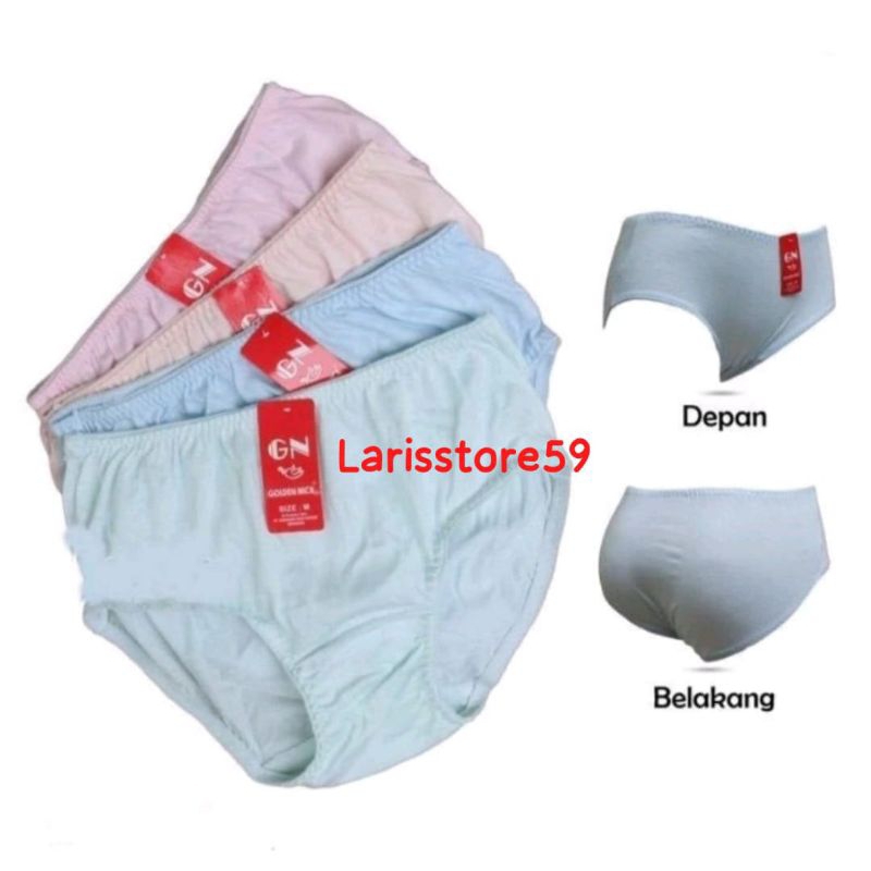 (3 Pcs GN381) CD Golden Nick Jumbo M-4L / Celana Dalam Wanita Golden Nick – Paket 3 Pcs, Nyaman Seha
