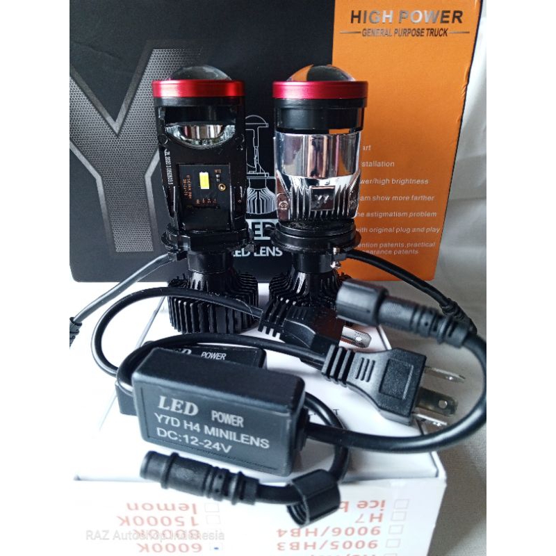 ‎Lampu Y7D Pro Headlamp H4 Mobil Model Mini Laser Super Bright