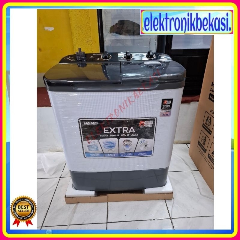 MESIN CUCI SANKEN TW 8900 BK / MESIN CUCI SANKEN 2 TABUNG 8KG / SANKEN MESIN CUCI 2 TABUNG 8KG TW 89