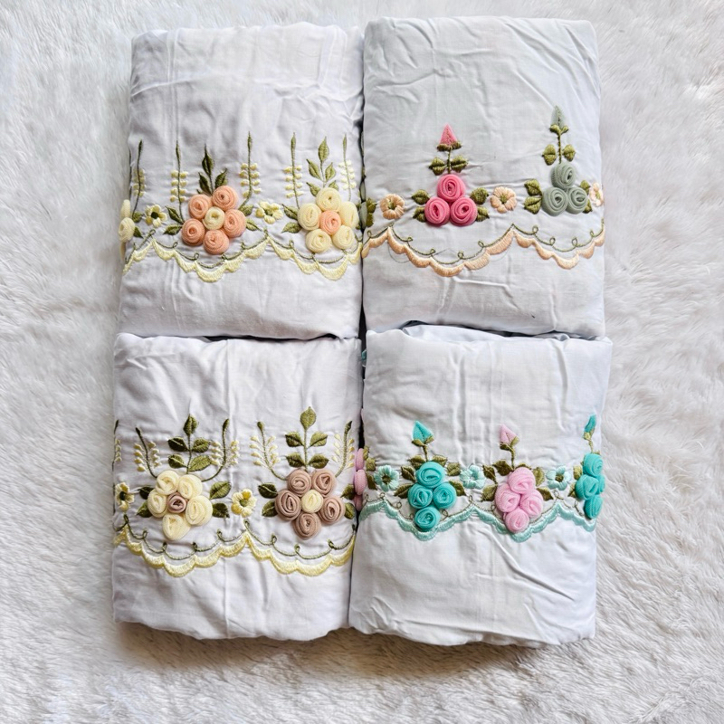 MUKENA BORDIR TILE TERUSAN LAJURAN kalung DEWASA RAYON