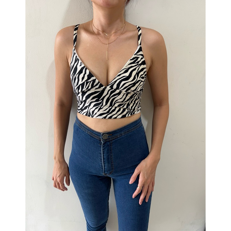 [PRELOVED] Tank Top Zebra  | Swimsuit  Wanita | Crop Top | TankTopBra