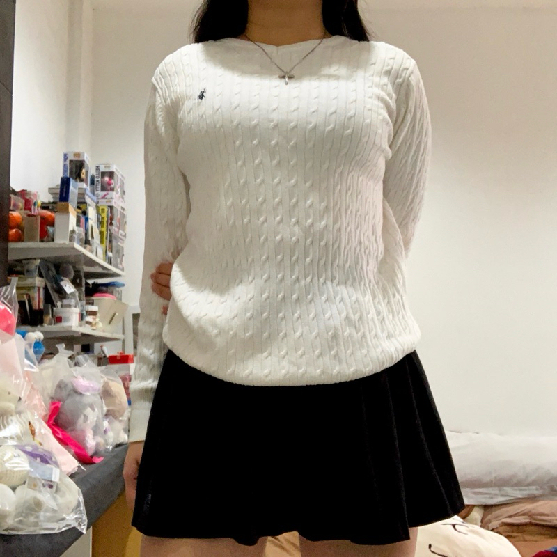 us polo assn white sweater