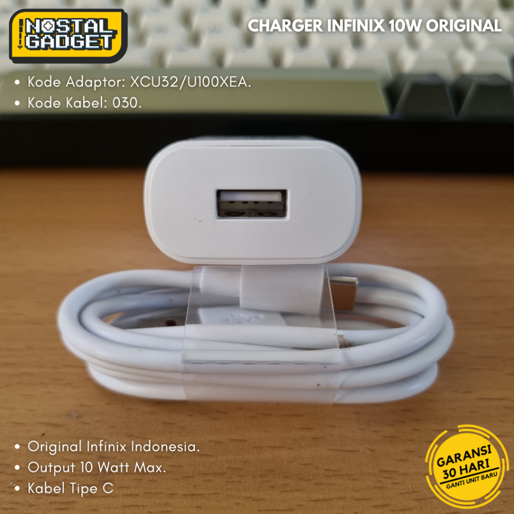 Charger Tipe C USB Infinix 10W Smart 8 9 Pro HD | Hot 11 11s 12 Play Original