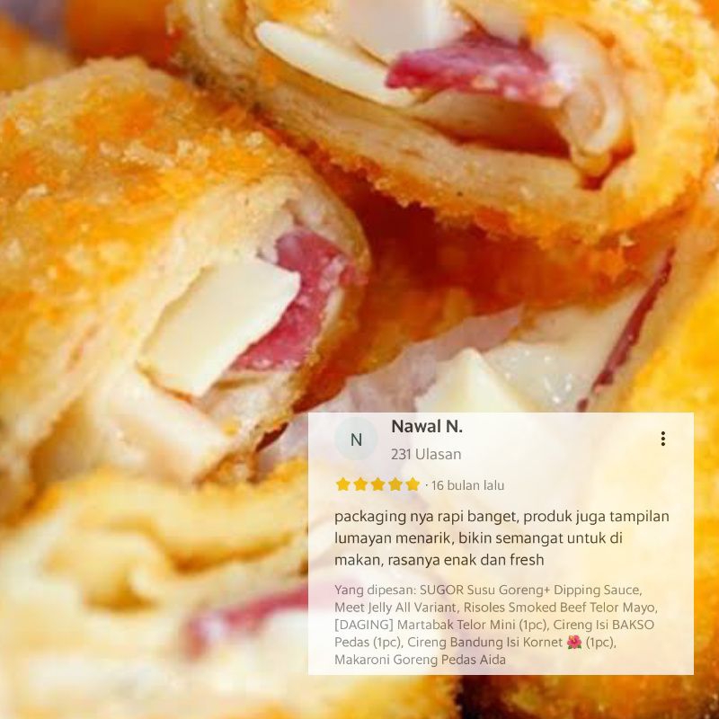 

Risoles Smoked Beef Telor Mayo Keju