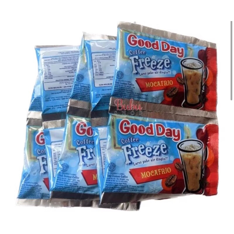 

Good Day Coffee Freeze Mocafrio ( 1 renceng isi 10 pcs )