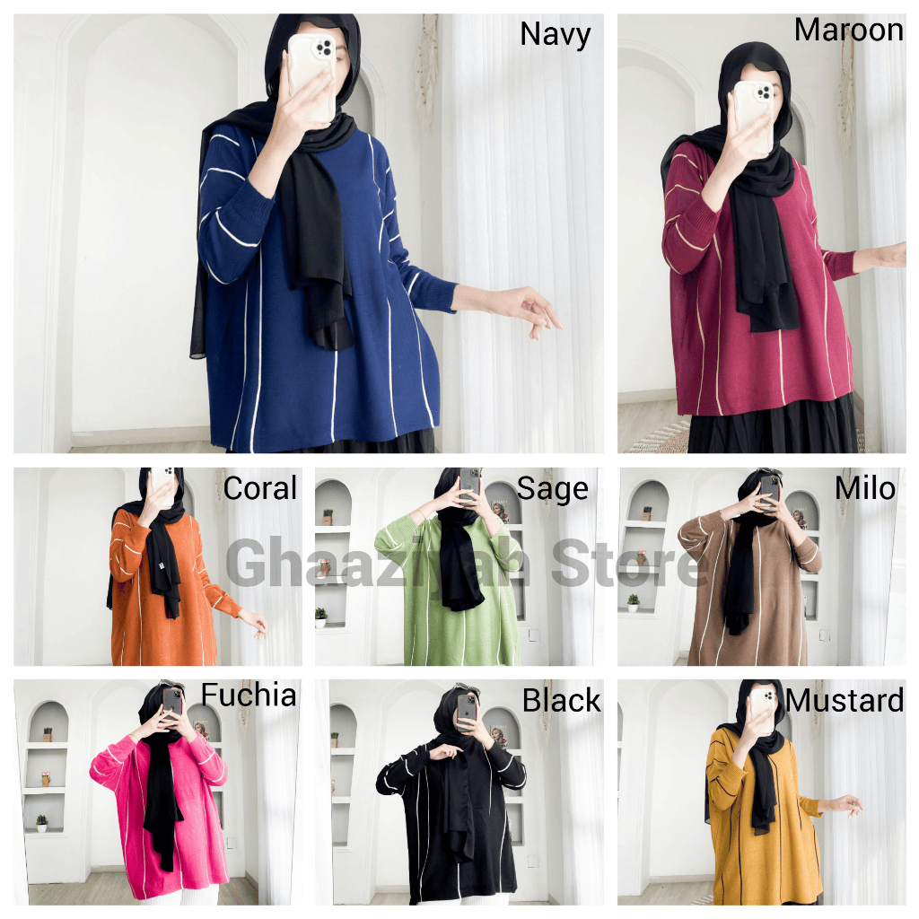 KEYLA TOP KNIT OVERSIZE  / atasan wanita / baju jumbo oversize / big size / bahan knit rajut / blous