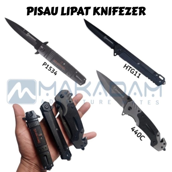 Pisau Saku Lipat Stainless Pocket Knife Browning Aminaifu Survival