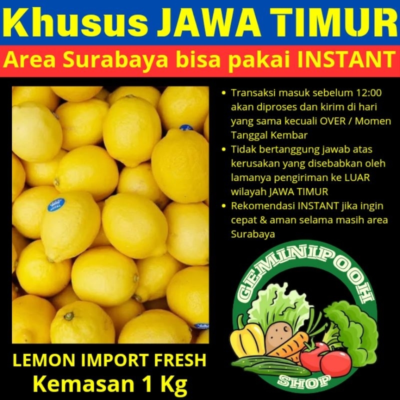 

JAWA TIMUR Only - Lemon Fresh Import 1Kg - KHUSUS JAWA TIMUR