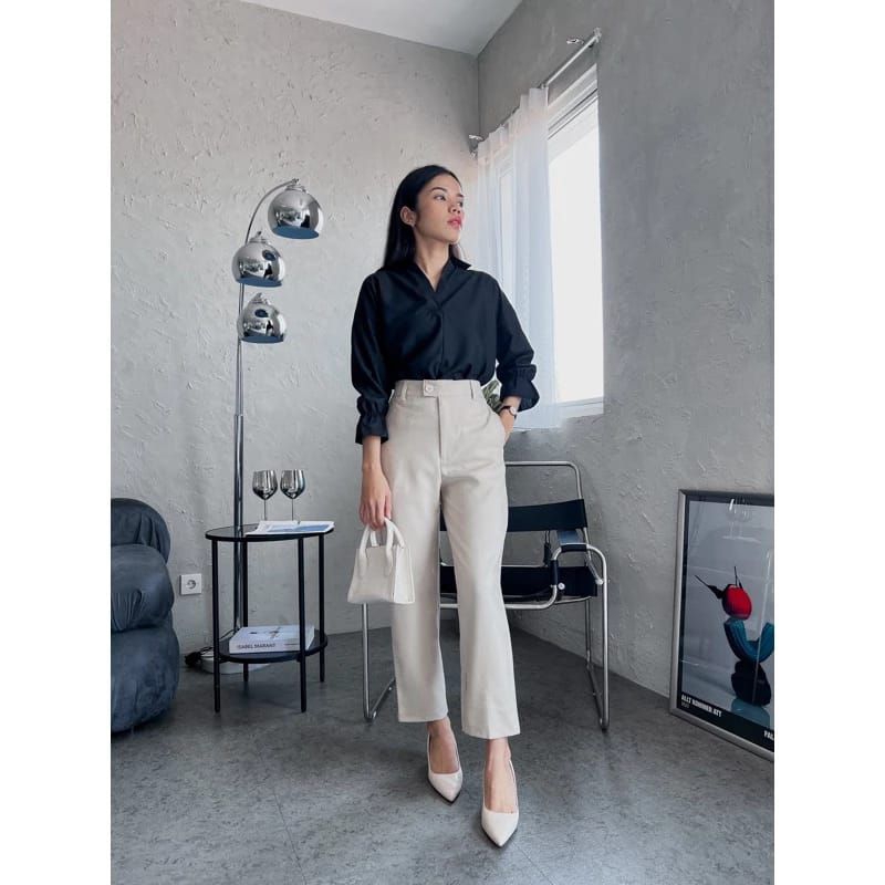 Celana ORO pants Highwaist polos celana kerja wanita Baggy pants standar jumbo
