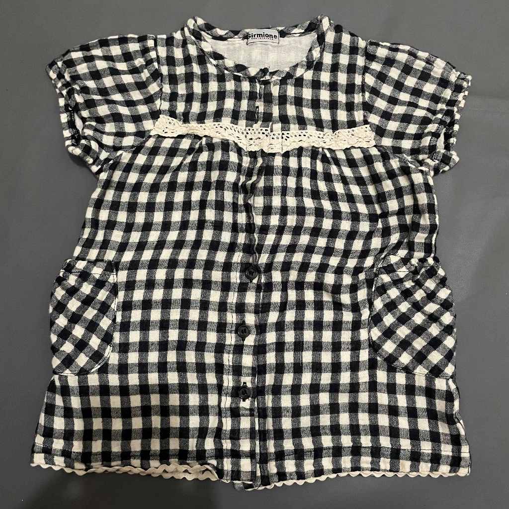 ANAK K275 (SIRMIONE ORI, PRELOVED) Baju Atasan Tunik Dress O Neck Tangan Pendek Kantong Oversize Kan