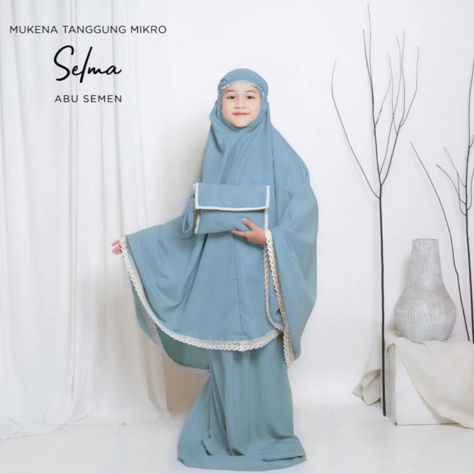 MUKENA BALI  TASIK - MUKENA ANAK TANGGUNG TAS SAJADAH POLOS MIKRO SELMA MUKENA ANAK PEREMPUAN TANGGU