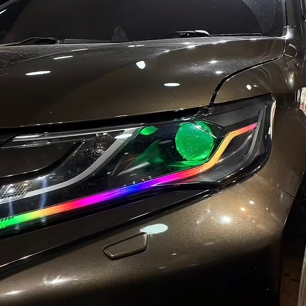 Paket Headlamp Pajero Sport Dakar Exceed 2016-2020 Projie Biled PRO7 Demon Alis Full RGB Running Sei