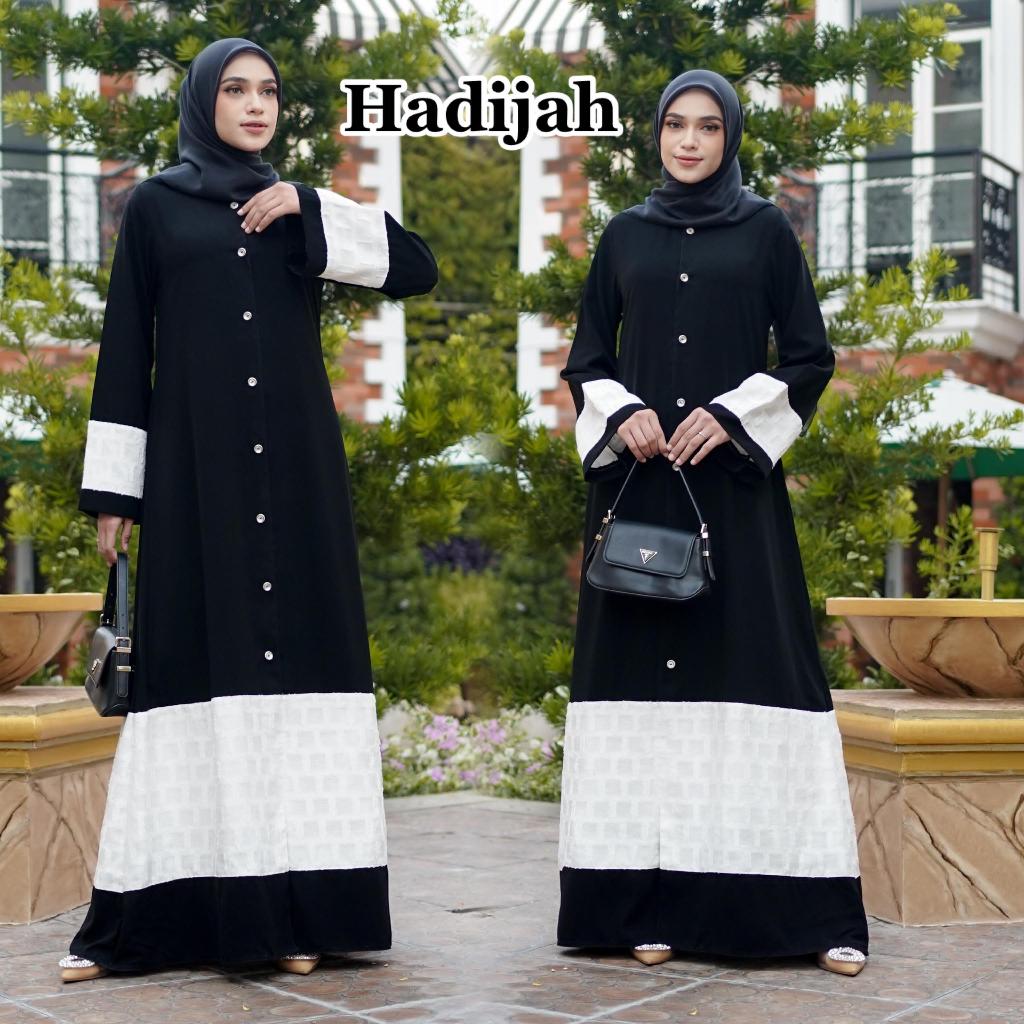 Jauhara - Abaya/Gamis Syari Muslimah Bahan Jettblack Super // Abaya Hadija // Abaya/Gamis Terjangkau