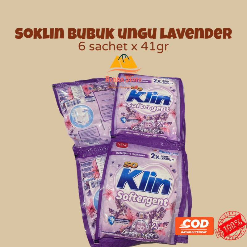 SoKlin Softergent Powder Bubuk 41gr (6sachet)