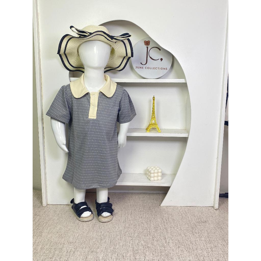 Dress Anak Perempuan Bahan Knit Usia 1-6 Tahun Motif Polkadot Warna Hitam Maroon Abu Biru Pink Nude