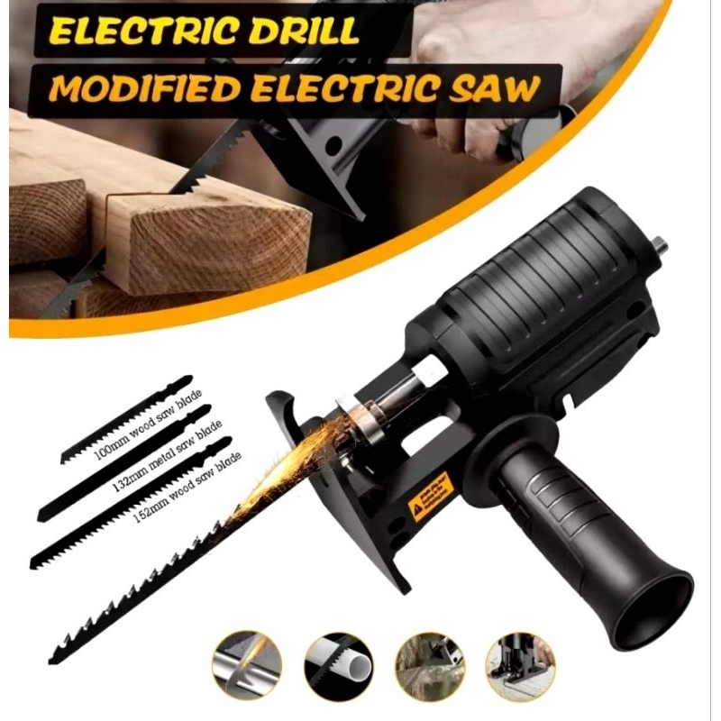 Adaptor mesin Bor Jadi Gergaji Mesin Bor Gergaji / Mesin Adapter Jigsaw Gergaji Mesin / Adapter Reci