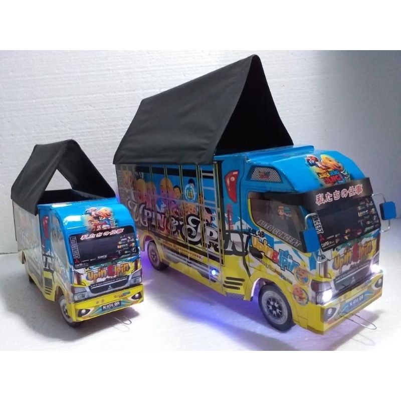 TRUK OLENG JUMBO UPIN IPIN NEW TERBARU TERLARIS REMOT PROMO MURAH MINIATUR TRUK OLENG KAYU TRIPLEK B
