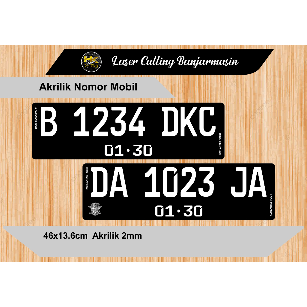 akrilik nomor plat mobil dasar hitam,variasi plat nomor mobil akrilik