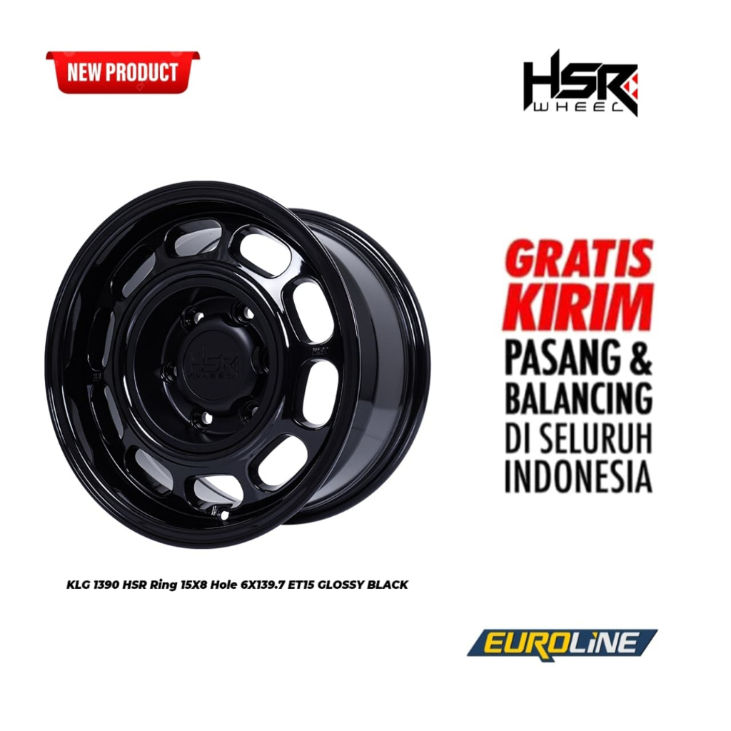Velg Mobil Celong Buat Offroad HSR KLG R15X8 H6X139,7 ET15 Cocok Untuk Toyota Fortuner, Mitsubishi P