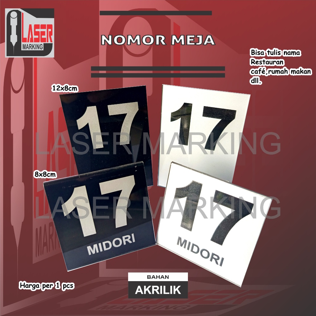 NOMOR MEJA AKRILIK CUSTOM NAMA RESTAURANT CAFE RUMAH MAKAN ANGKRINGAN DLL, MURAH.