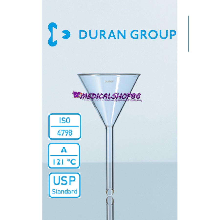 FUNNEL 100mm Short Stem. DURAN | Corong Kaca 100mm