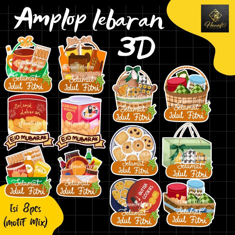 

Amplop Lebaran 2025 Unik 3D tema parcel Lebaran