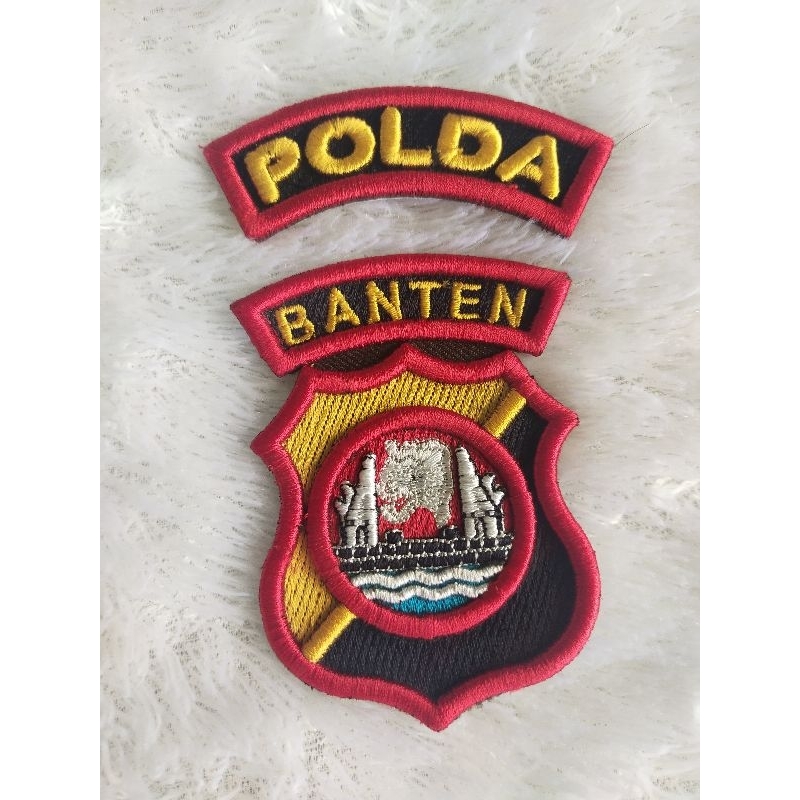 LOGO POLDA BANTEN POLRI BORDIR TIMBUL 3D