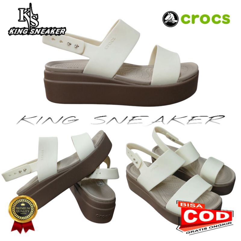 SANDAL CROCS BROKLYN WEDGES TALI / SANDAL CROCS WEDGES / SANDAL CROCS WANITA / SANDAL CROCS TALI