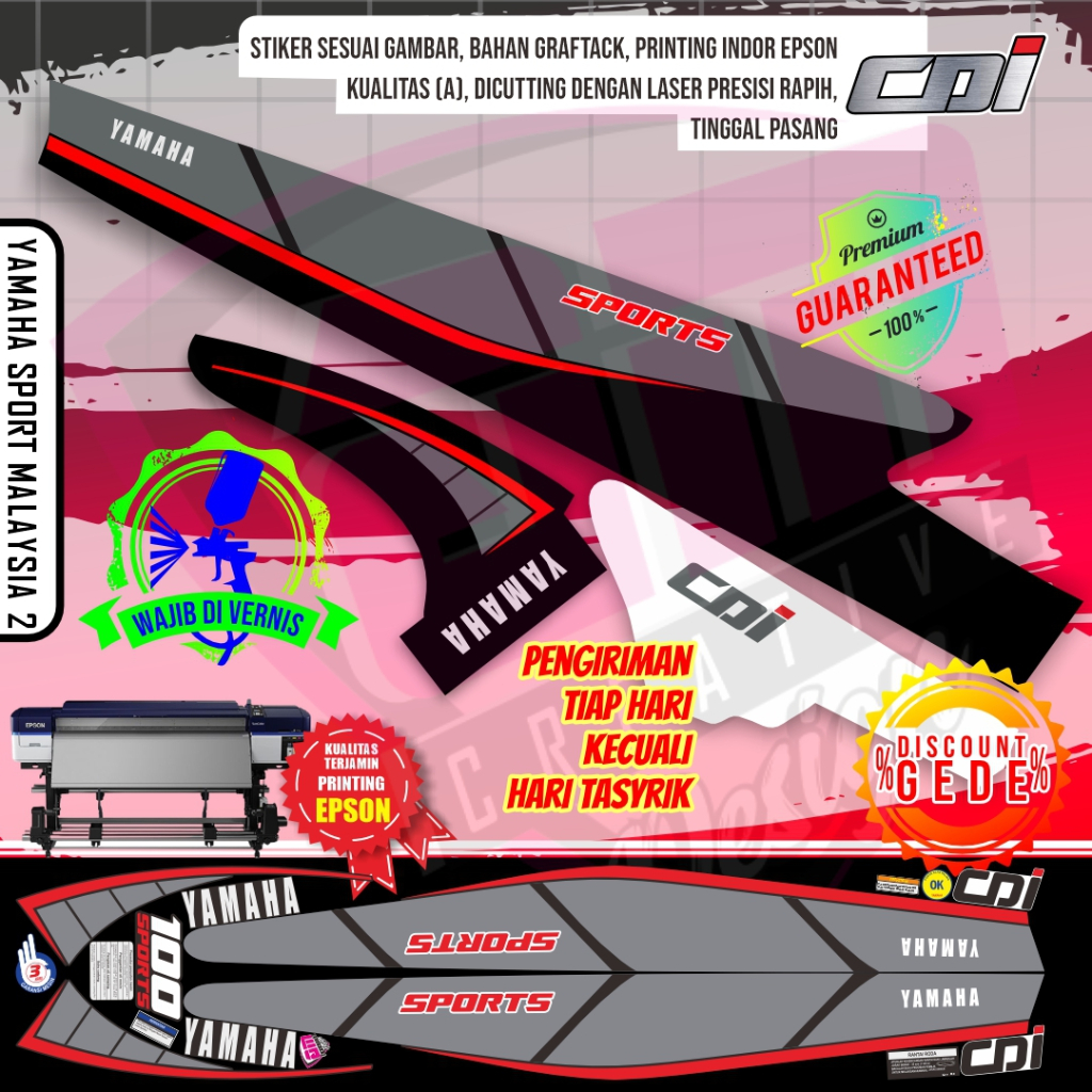 Striping stiker yamaha alfa sport 2 malaysia thailand vietnam motorcycle stiker yamaha sport cdi 100