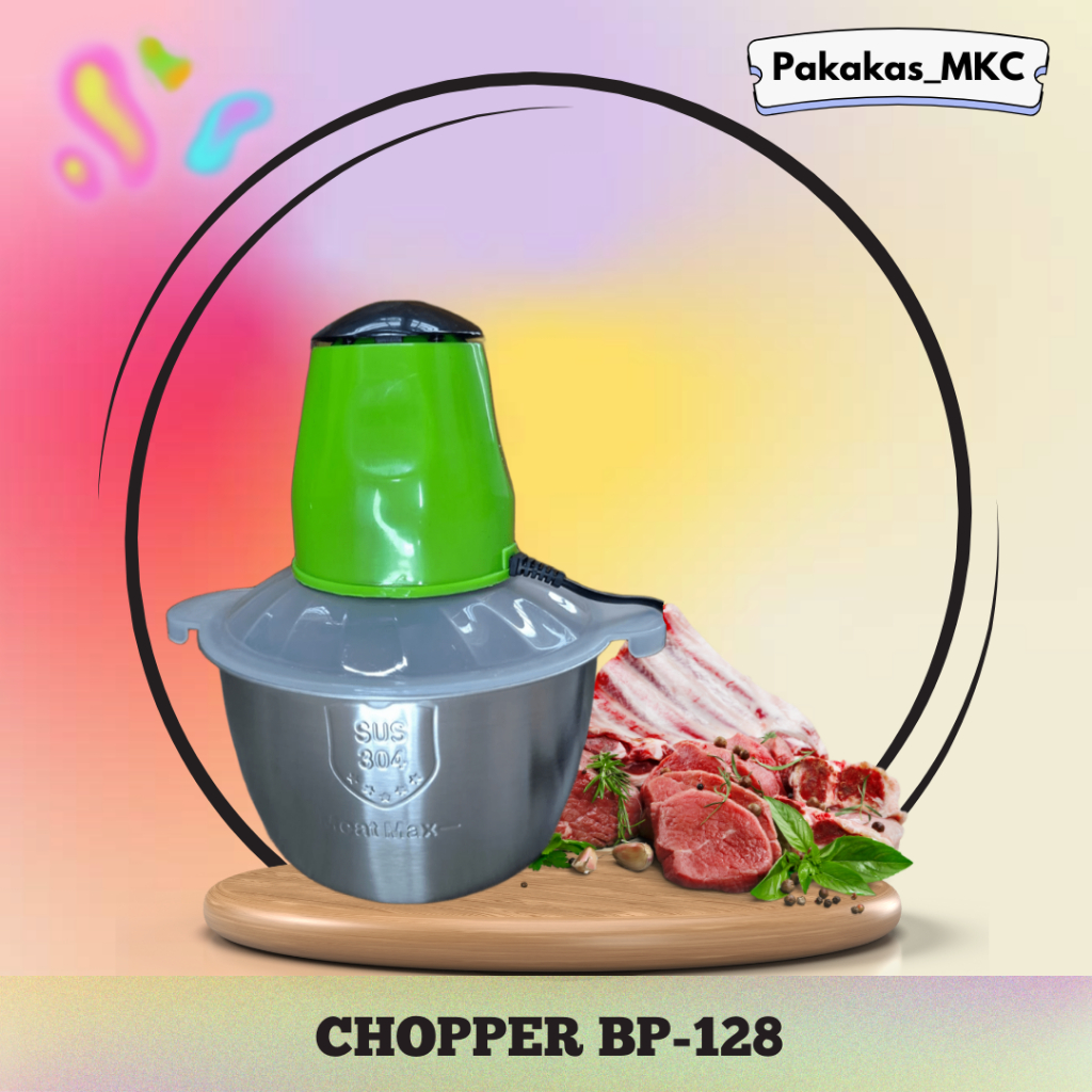 BLENDER CHOPPER MKC KIMISO STAINLESS BP 128 MULTIFUNGSI 2L MEAT GRINDER