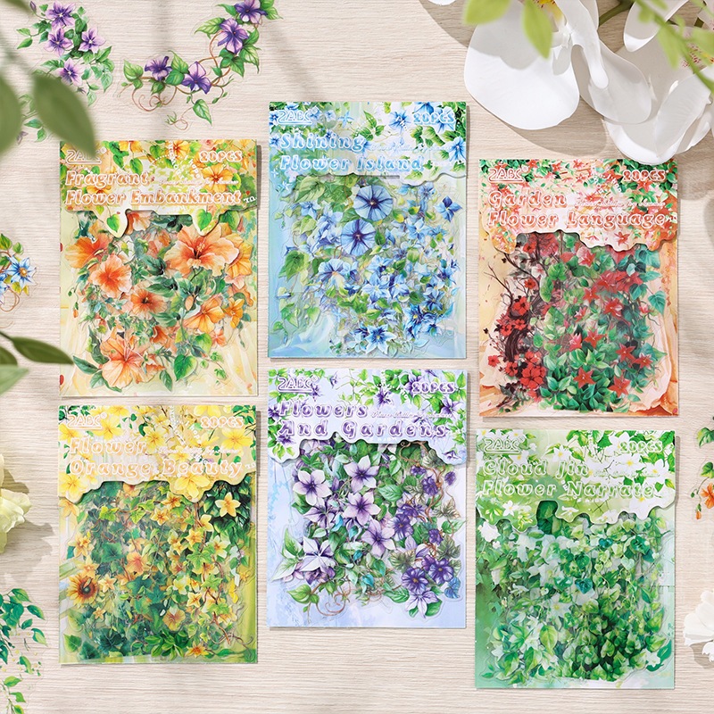 

[Artopia] 20pcs Sticker FSJS Flower Shallow Joy Summer Stiker Vine Bunga Tanaman Rambat