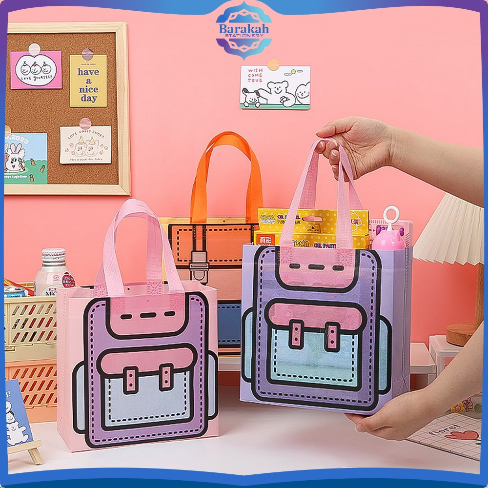 

Goodie Bag Non Woven Anti Air Motif Tas Sekolah Lucu Uk. 22x22x9cm / Tas Hampers Hand Bag Ulang Tahun Snack Bag Packaging Lipat Eco Friendly Bag Barakah Stationery T59