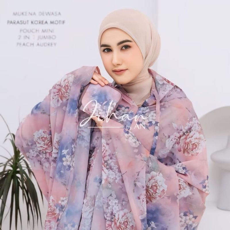 MUKENAH PARASUT JUMBO KOREA 2 IN 1 MOTIF CANTIK/MUKENAH MINI/MUKENAH TRAVEL