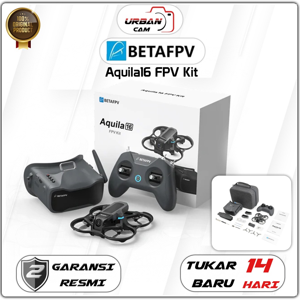 BetaFPV Aquila16 FPV Kit LiteRadio 2SE - Quadcopter dengan Performa Maksimal dan Durasi Penerbangan Hingga 8 Menit