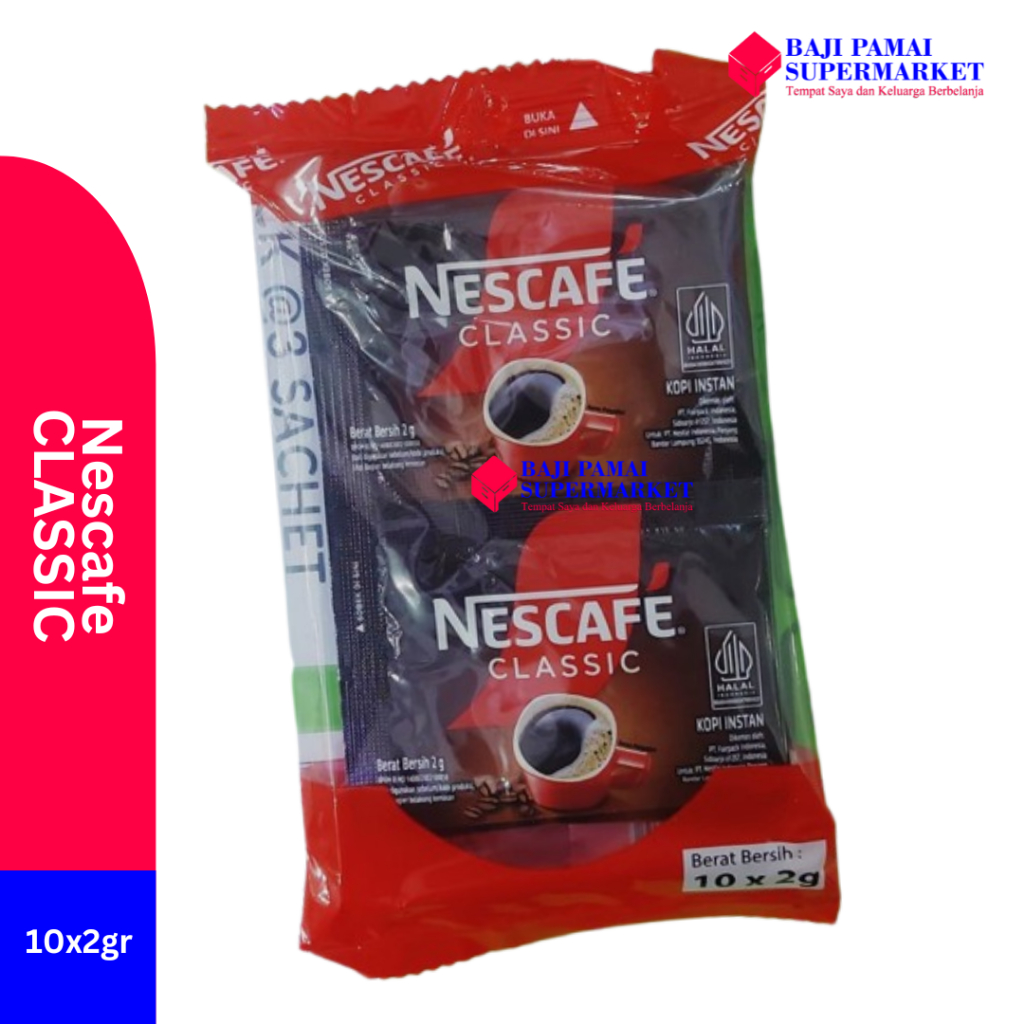 

Nescafe Classic Sachet 2 gram Kopi Murni 1 pack isi 10 pcs