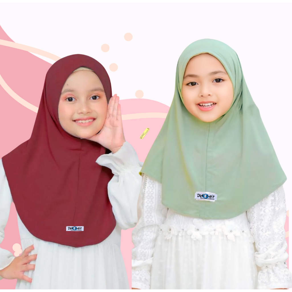 Jilbab Instan Bergo Anak SAI Non Pet Jersey Hijab Bergo Anak Non Pet Hamidah Viral Terlaris Premium
