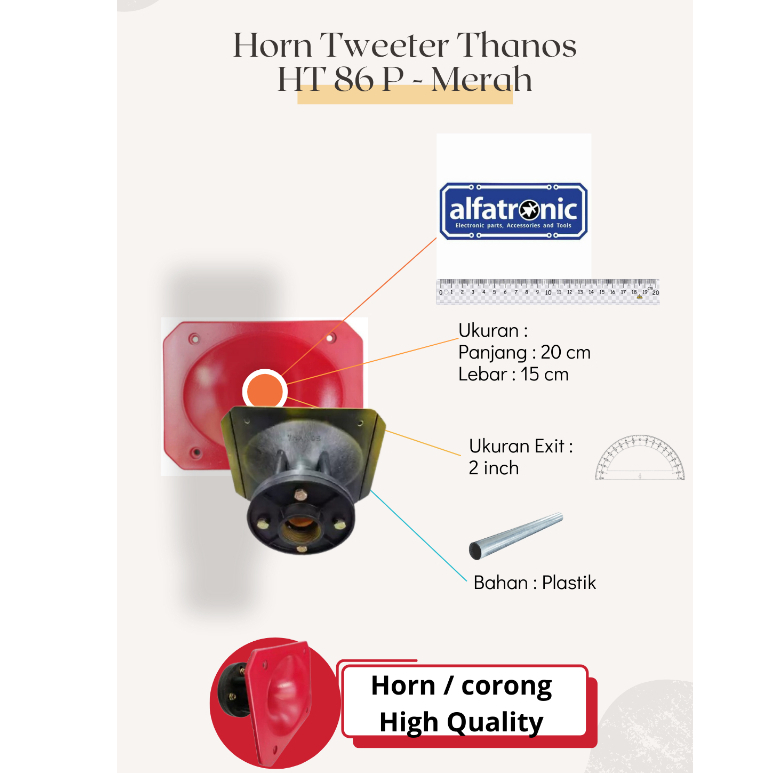 HORN TWETER THANOS HT 86P MERAH UKURAN 15x20 CM