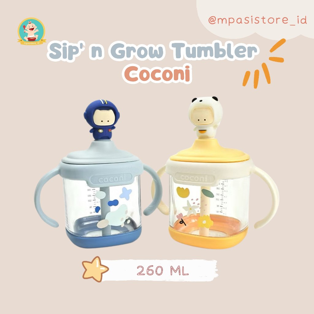 Coconi Sip' n Grow Tumbler 260ml (Sippy Cup, Gelas Susu Anak Sedotan)