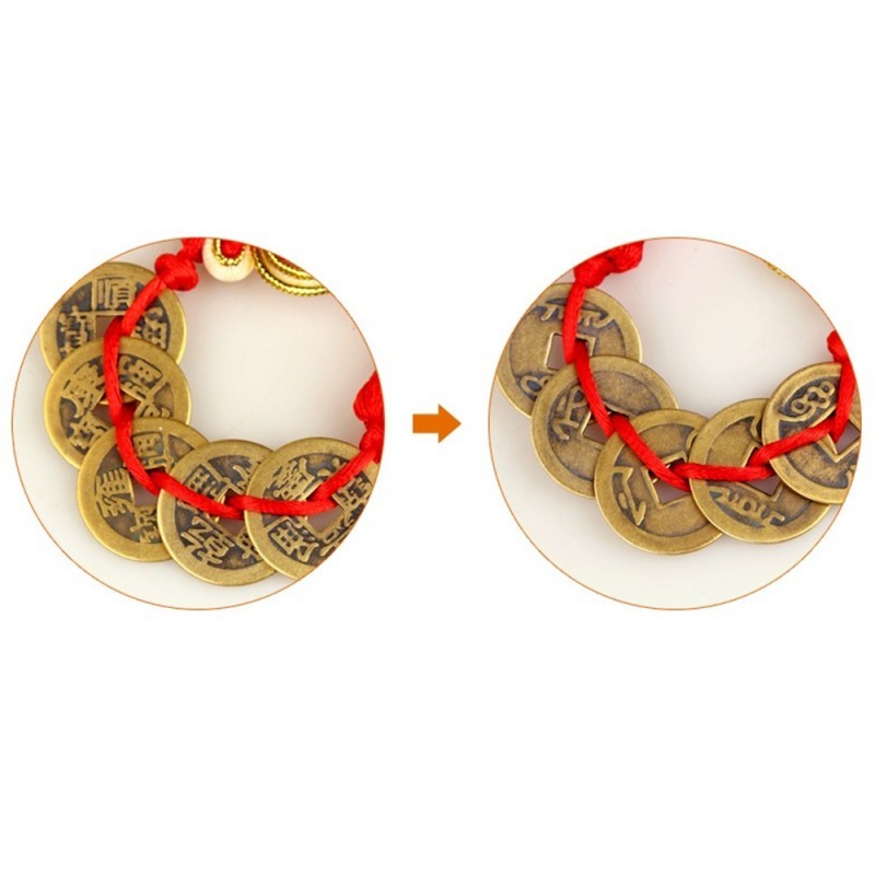 OneKlik - Koin Keberuntungan Gantungan Feng Shui Coin Gantungan Koin China Coin Gantungan