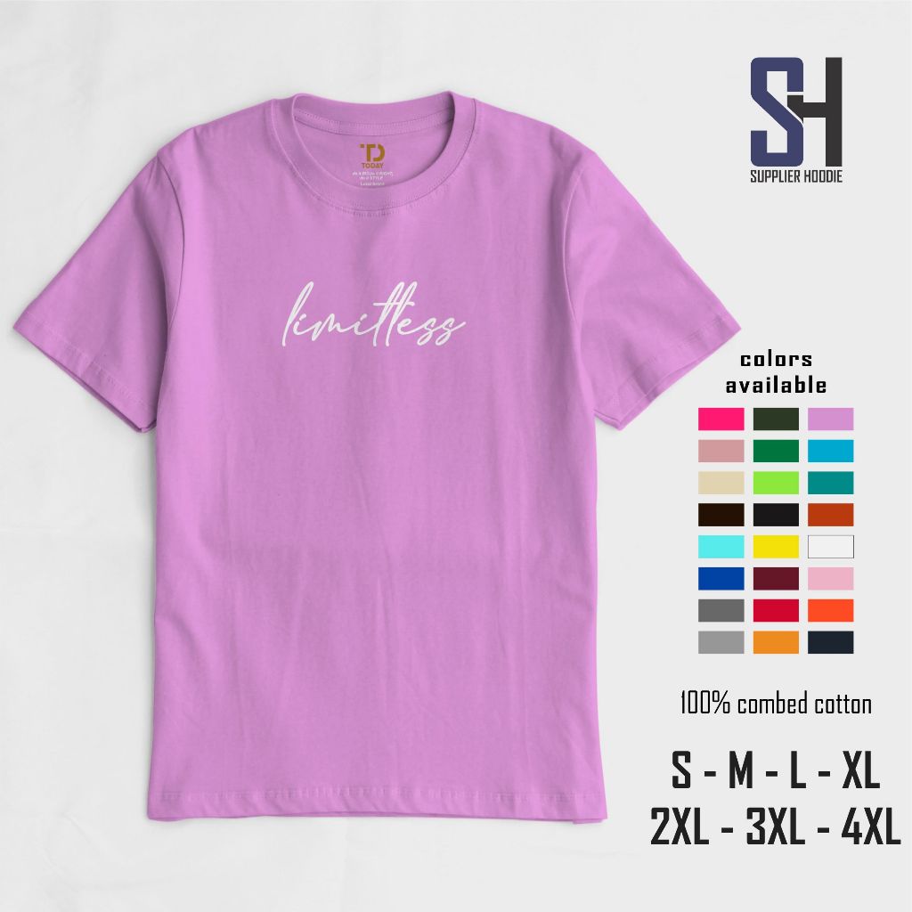 Kaos Wanita Lengan Pendek Jumbo Murah Lilac / Kaos Pria XL / XXL / XXXL / XXXXL Ungu Limitless