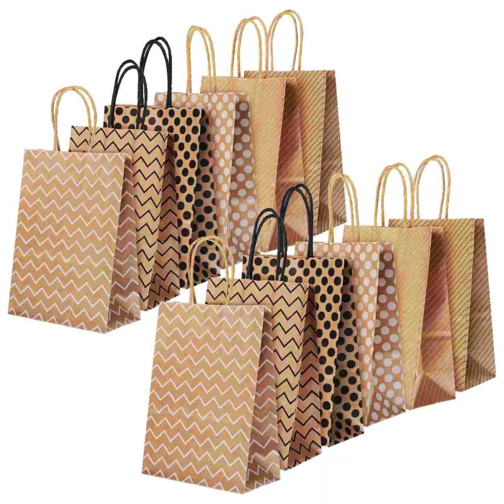 

Paper bag kraft chevron polkadot tas kantong kertas goodie bag 1pcs